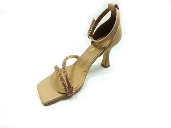 Çarıkçım Tek Bantlı 8 cm Topuklu Ayakkabı Ten 19 Z50