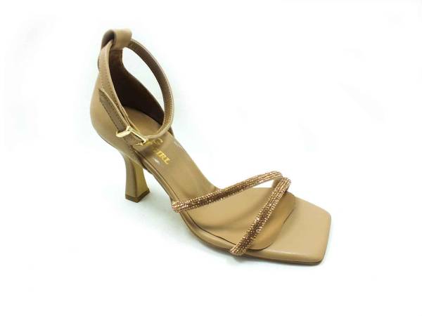 Çarıkçım Tek Bantlı 8 cm Topuklu Ayakkabı Ten 19 Z50