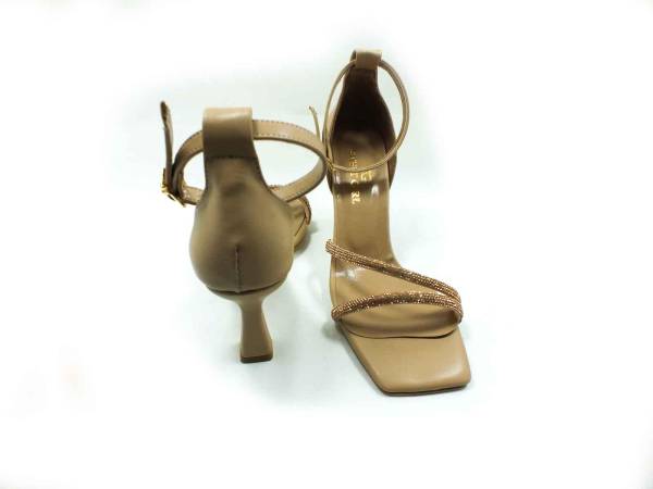 Çarıkçım Tek Bantlı 8 cm Topuklu Ayakkabı Ten 19 Z50