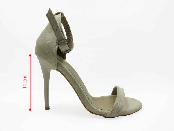 Çarıkçım Tek Bantlı Topuklu Ayakkabı Ten-Süet 19 1126