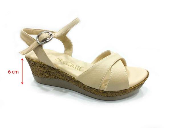 Çarıkçım Tokalı Kadın Sandaleti Bej 133 A-03