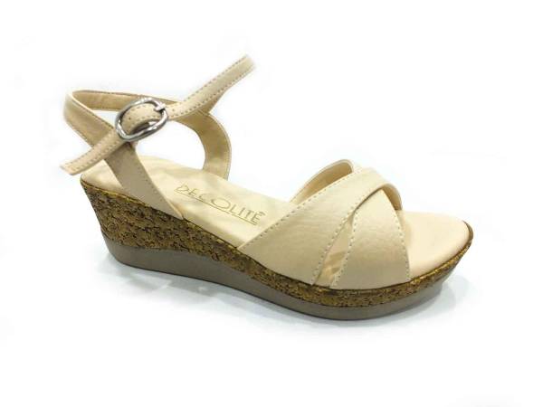 Çarıkçım Tokalı Kadın Sandaleti Bej 133 A-03