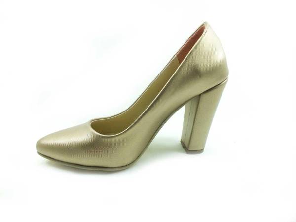 Çarıkçım Topuklu Bayan Ayakkabı - Altın-Perde - 800