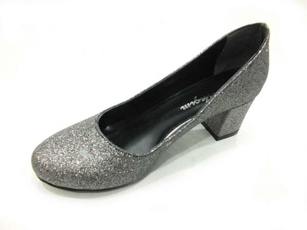 Çarıkçım Topuklu Bayan Ayakkabı Platin-Simli 61 301