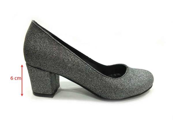 Çarıkçım Topuklu Bayan Ayakkabı Platin-Simli 61 301