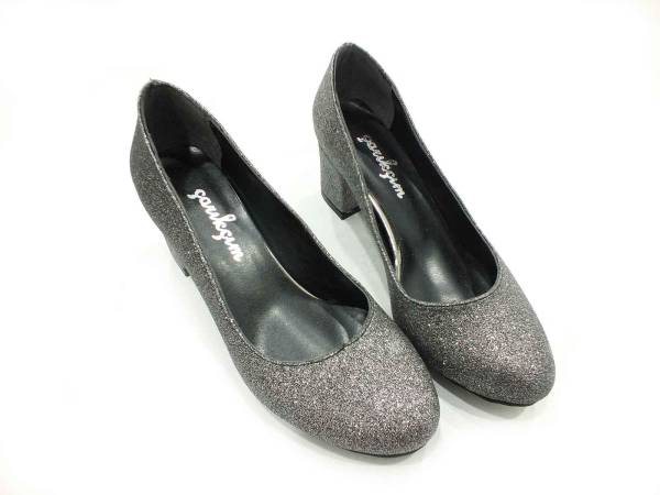 Çarıkçım Topuklu Bayan Ayakkabı Platin-Simli 61 301