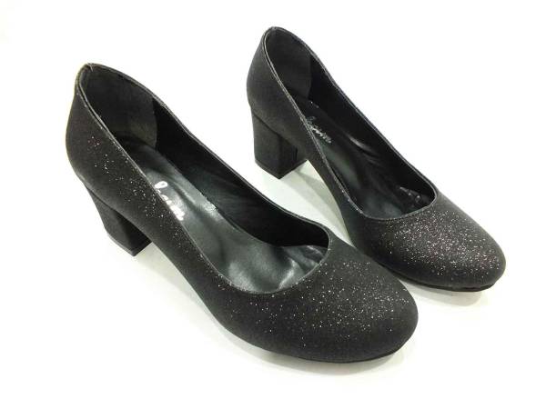 Çarıkçım Topuklu Bayan Ayakkabı Siyah-Simli 61 301
