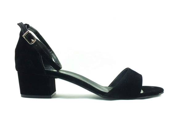 Çarıkçım Topuklu Bayan Ayakkabı - Siyah-Süet - 08-10