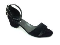 Çarıkçım Topuklu Bayan Ayakkabı - Siyah-Süet - 08-10 - Thumbnail