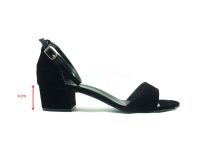 Çarıkçım Topuklu Bayan Ayakkabı - Siyah-Süet - 08-10 - Thumbnail