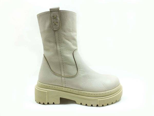 Çarıkçım Topuklu Hakiki Deri Kadın Botu Bej 86 266