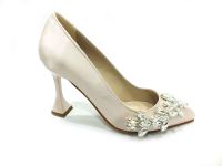 Çarıkçım Topuklu Klasik Kadın ayakkabısı Ten-Saten 50 705 - Thumbnail