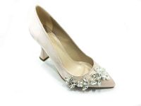 Çarıkçım Topuklu Klasik Kadın ayakkabısı Ten-Saten 50 705 - Thumbnail