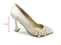 Çarıkçım Topuklu Klasik Kadın ayakkabısı Ten-Saten 50 705 - Thumbnail