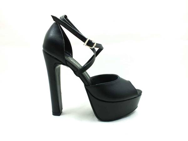 Çarıkçım Topuklu Platform Bayan Ayakkabı Siyah 61 060