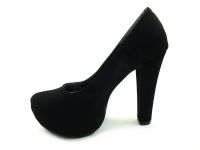 Çarıkçım Topuklu Platformlu Bayan Ayakkabı Siyah-Süet 61 1960 - Thumbnail