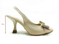 Çarıkçım Topuklu Taşlı Ayakkabı Bej 13 Y-604 - Thumbnail