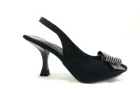 Çarıkçım Topuklu Taşlı Ayakkabı Siyah 13 Y-604 - Thumbnail