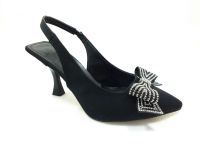 Çarıkçım Topuklu Taşlı Ayakkabı Siyah 13 Y-604 - Thumbnail