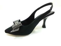 Çarıkçım Topuklu Taşlı Ayakkabı Siyah 13 Y-604 - Thumbnail