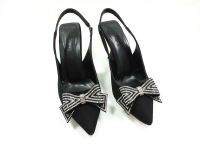 Çarıkçım Topuklu Taşlı Ayakkabı Siyah 13 Y-604 - Thumbnail