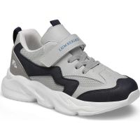 Cırtlı Çocuk Spor Ayakkabı - Gri-Laci - Race - Thumbnail