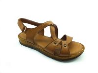 Cırtlı Hakiki Deri Kadın Sandalet - Taba - 12 - Thumbnail