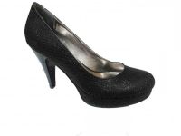 Topuklu Bayan Ayakkabı - Siyah-Çupra - 1100 - Thumbnail