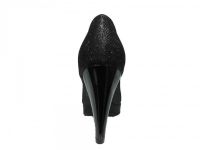 Topuklu Bayan Ayakkabı - Siyah-Çupra - 1100 - Thumbnail