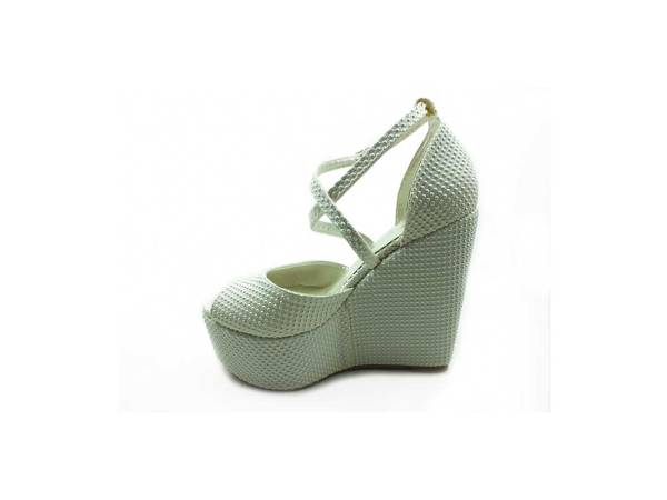 Dolgu Topuklu Platform Bayan Ayakkabı - Sedef-Boncuk - 60-1
