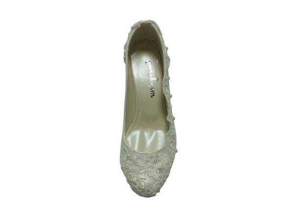 Topuklu Platform Bayan Ayakkabı - Sedef-Dantel - 1810