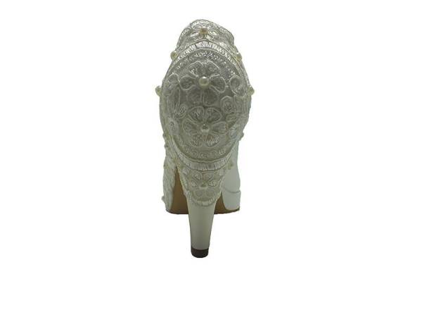 Topuklu Platform Bayan Ayakkabı - Sedef-Dantel - 1810