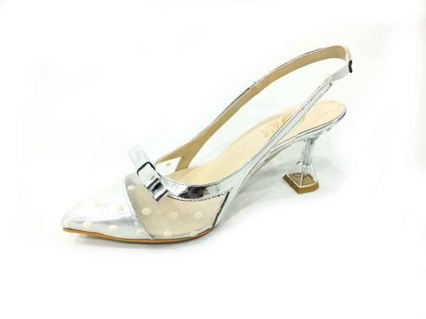 Ersoy Şeffaf Topuklu Kadın Ayakkabı Gümüş 50 307