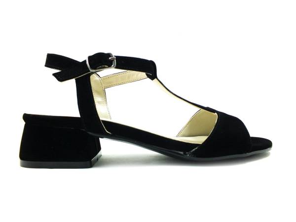 Ersoy Topuklu Yazlık Kadın Ayakkabısı Siyah-Süet 50 659