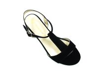 Ersoy Topuklu Yazlık Kadın Ayakkabısı Siyah-Süet 50 659 - Thumbnail