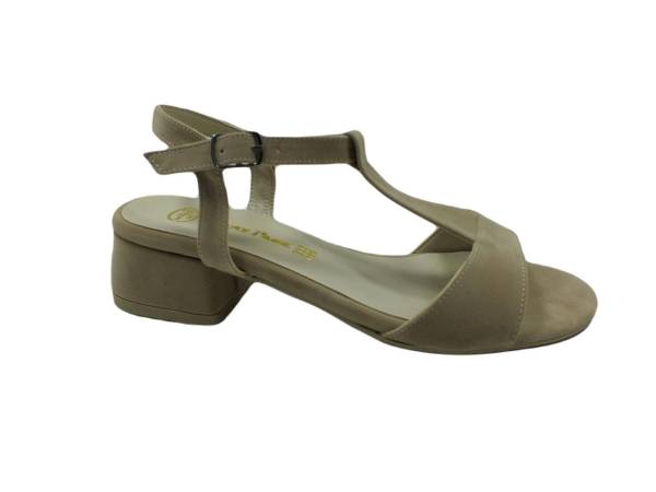 Ersoy Topuklu Yazlık Kadın Ayakkabısı Ten-Süet 50 659