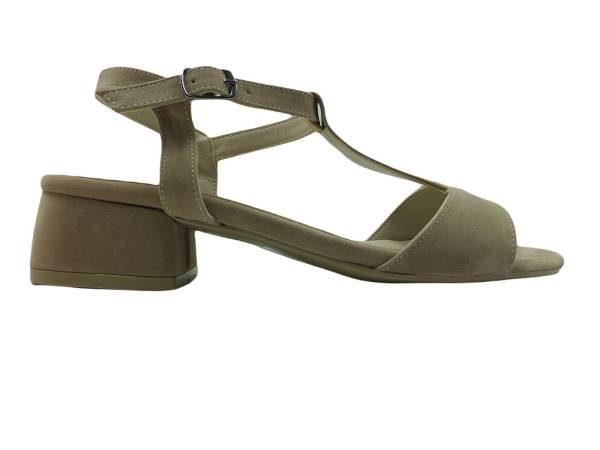 Ersoy Topuklu Yazlık Kadın Ayakkabısı Ten-Süet 50 659