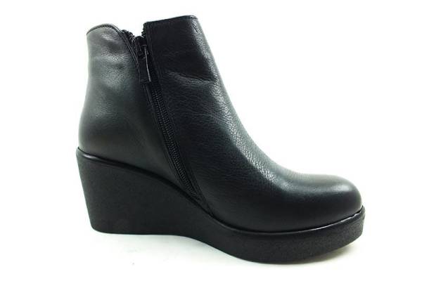 Fermuarlı Bayan Deri Bot - Siyah - 2101