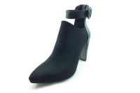 Fermuarlı Bayan Bot - Siyah-Süet - 402 - Thumbnail