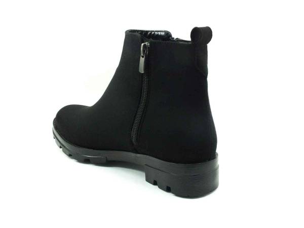 Fermuarlı Bayan Bot - Siyah-Süet - 99.101