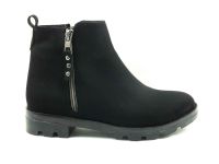 Fermuarlı Bayan Bot - Siyah-Süet - 99.101 - Thumbnail