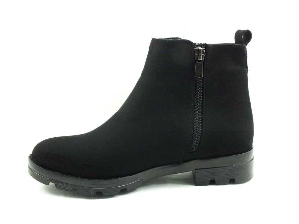 Fermuarlı Bayan Bot - Siyah-Süet - 99.101