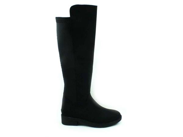 Fermuarlı Bayan Çizme - Siyah-Süet - 6004