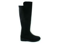 Fermuarlı Bayan Çizme - Siyah-Süet - 6004 - Thumbnail