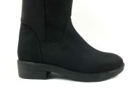 Fermuarlı Bayan Çizme - Siyah-Süet - 6004 - Thumbnail