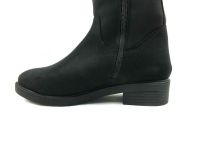 Fermuarlı Bayan Çizme - Siyah-Süet - 6004 - Thumbnail