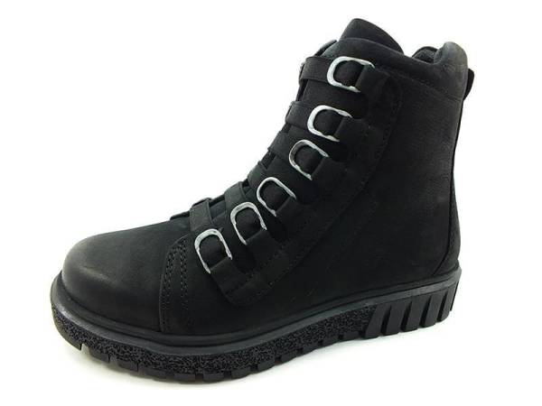 Fermuarlı Deri Bayan Bot - Siyah - 17955