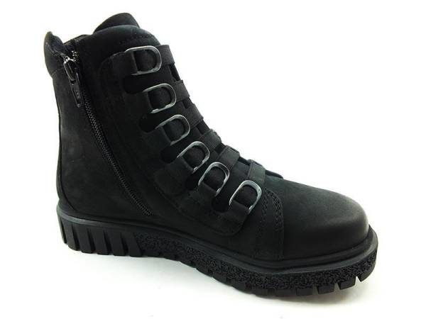 Fermuarlı Deri Bayan Bot - Siyah - 17955