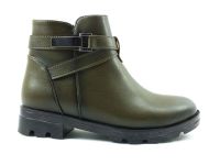 Fermuarlı Kadın Botu - Haki - 99110 - Thumbnail