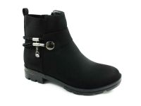 Fermuarlı Taşlı Kadın Botu - Siyah-Süet - 115 - Thumbnail